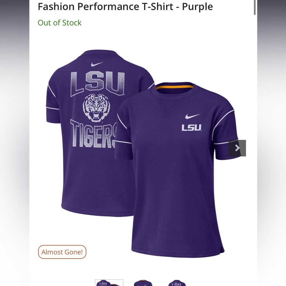 LSU Tigers Nike Women's Double Knit Fashion Performance T-Shirt - Purple